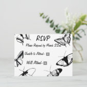 Schwarz-Weiß-Schmetterlinge-UAWG-Flachkarte (Stehend Vorderseite)