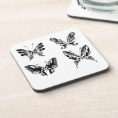 Schwarz-Weiß-Schmetterlinge Untersetzer (Linke Seite)