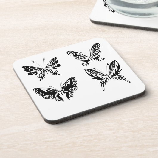 Schwarz-Weiß-Schmetterlinge Untersetzer (Linke Seite)