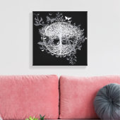 Schwarz-Weiß-Schmetterlingsbaum von Amelia Carrie Leinwanddruck (Insitu (Wohnzimmer))