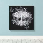 Schwarz-Weiß-Schmetterlingsbaum von Amelia Carrie Leinwanddruck (Insitu (Holzboden))