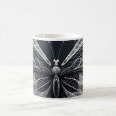 Schwarz-Weiß-Schmetterlingsdesign Keramik Tasse (Mittel)