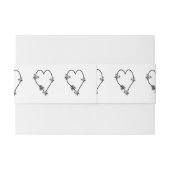 Schwarz-Weiß-Schmetterlingsherz-Design-Hochzeit Einladungsbanderole (Rückseitenbeispiel)