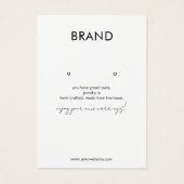 Schwarz-Weiß-Schmuck-Ohrring-Display-Karte (Rückseite)