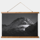 Schwarz-Weiß-Schneeberg Wandteppich Mit Holzrahmen (Vorne)
