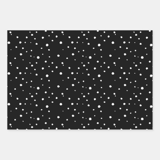 Schwarz-Weiß-Schneefall Geschenkpapier Set (Vorderseite)