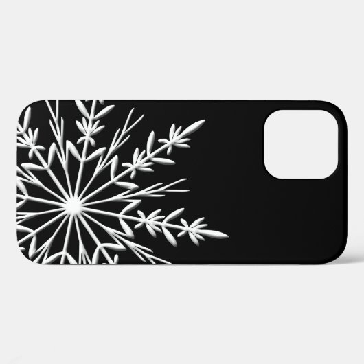 Schwarz-Weiß-Schneeflocke Case-Mate iPhone Hülle (Rückseite (Horizontal))