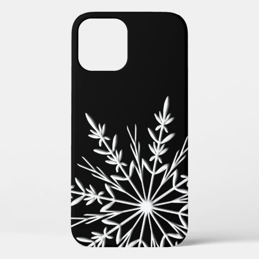 Schwarz-Weiß-Schneeflocke Case-Mate iPhone Hülle (Rückseite)