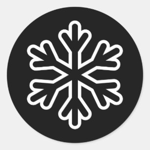 Schwarz-Weiß-Schneeflocke - Circle Sticker