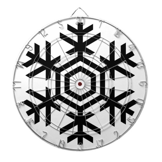 Schwarz-Weiß-Schneeflocke Dartscheibe (vorne)