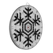 Schwarz-Weiß-Schneeflocke Dartscheibe (Vorderseite Links)