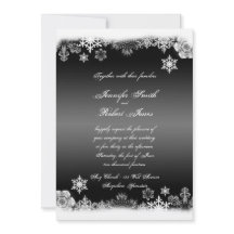 Schwarz-Weiß-Schneeflocke Einladung