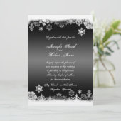 Schwarz-Weiß-Schneeflocke Einladung (Stehend Vorderseite)