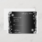 Schwarz-Weiß-Schneeflocke Hochzeitskarte RSVP Karte (Vorne/Hinten)