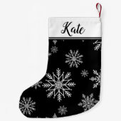 Schwarz-Weiß-Schneeflocke Kleiner Weihnachtsstrumpf (Rückseite)