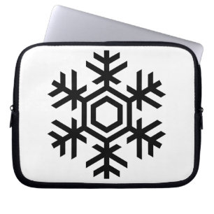 Schwarz-Weiß-Schneeflocke Laptopschutzhülle