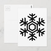 Schwarz-Weiß-Schneeflocke Postkarte (Vorne/Hinten)