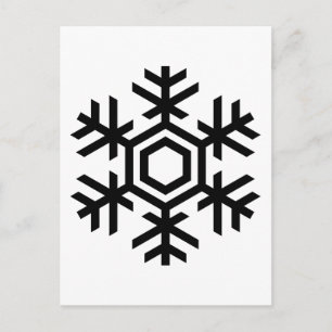 Schwarz-Weiß-Schneeflocke Postkarte