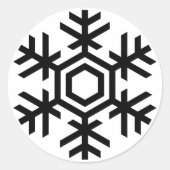 Schwarz-Weiß-Schneeflocke Runder Aufkleber (Vorderseite)