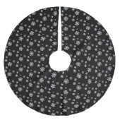 Schwarz-Weiß-Schneeflocke WinternTree-Rock Polyester Weihnachtsbaumdecke (Vorderseite)