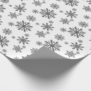 Schwarz-Weiß-Schneeflocken 2 Geschenkpapier