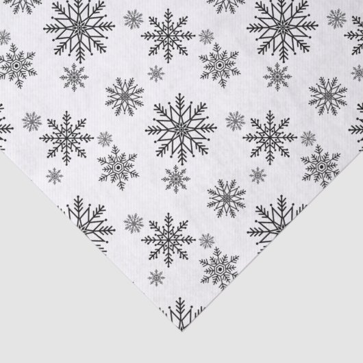 Schwarz-Weiß-Schneeflocken 2 Seidenpapier (Detail)