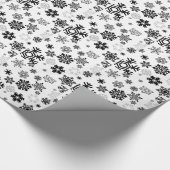 Schwarz-Weiß-Schneeflocken Geschenkpapier (Ecke)