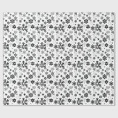 Schwarz-Weiß-Schneeflocken Geschenkpapier (Flach)