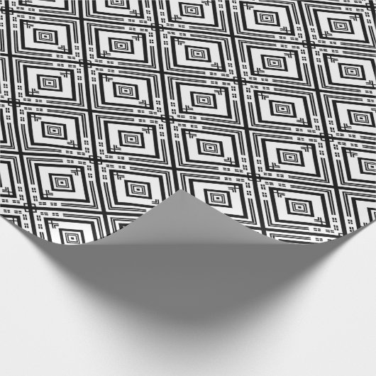 Schwarz-Weiß-Schneeflocken Geschenkpapier (Ecke)