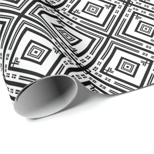 Schwarz-Weiß-Schneeflocken Geschenkpapier (Rolleneckpunkt)