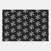 Schwarz-Weiß-Schneeflocken Geschenkpapier Set (Vorderseite)