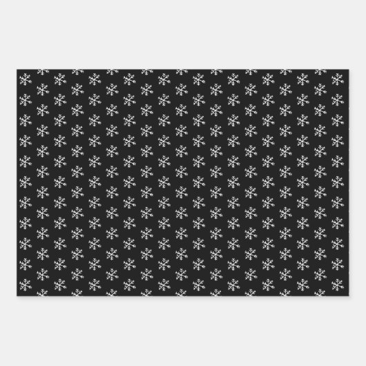 Schwarz-Weiß-Schneeflocken Geschenkpapier Set (Vorderseite 3)