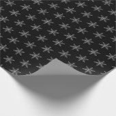 Schwarz-Weiß-Schneeflocken, handgezogen Geschenkpapier (Ecke)