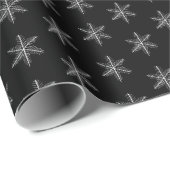 Schwarz-Weiß-Schneeflocken, handgezogen Geschenkpapier (Rolleneckpunkt)