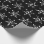 Schwarz-Weiß-Schneeflocken, handgezogen Geschenkpapier (Ecke)