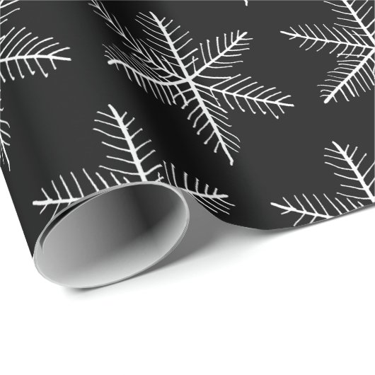 Schwarz-Weiß-Schneeflocken, handgezogen Geschenkpapier (Rolleneckpunkt)