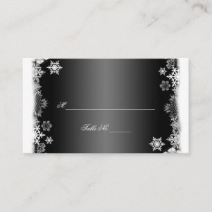 Schwarz-Weiß-Schneeflocken Hochzeiten Platzkarten