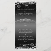 Schwarz-Weiß-Schneeflocken-Hochzeitmenü Menükarte (Vorderseite)