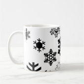 Schwarz-Weiß-Schneeflocken Kaffeetasse (Links)