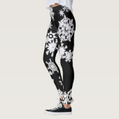 Schwarz-Weiß-Schneeflocken-Leggings Leggings (Links)