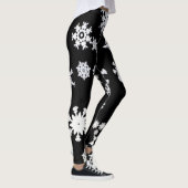 Schwarz-Weiß-Schneeflocken-Leggings Leggings (Rechts)