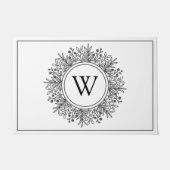 Schwarz-Weiß-Schneeflocken-Monogramm Weihnachten Fußmatte (Vorderseite)