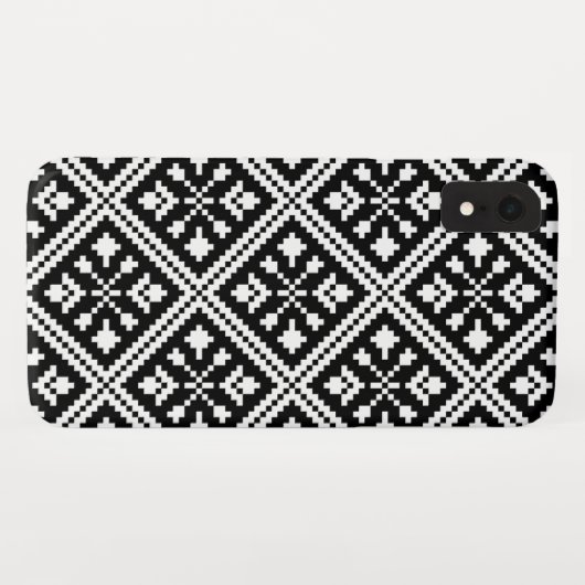 Schwarz-Weiß-Schneeflocken-Muster Case-Mate iPhone Hülle (Rückseite (Horizontal))