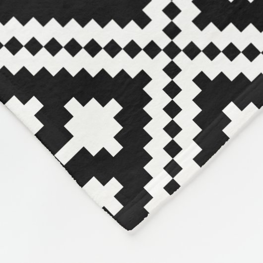 Schwarz-Weiß-Schneeflocken-Muster Fleecedecke (Ecke)