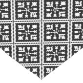 Schwarz-Weiß-Schneeflocken-Muster Kurzer Tischläufer (Ecke)