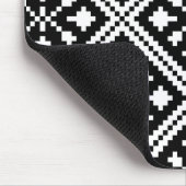 Schwarz-Weiß-Schneeflocken-Muster Mousepad (Ecke)