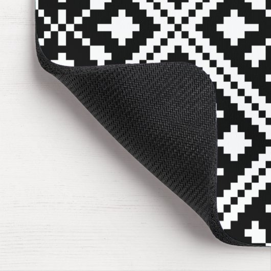 Schwarz-Weiß-Schneeflocken-Muster Mousepad (Ecke)
