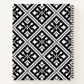 Schwarz-Weiß-Schneeflocken-Muster Notizbuch (Rückseite)