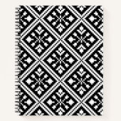 Schwarz-Weiß-Schneeflocken-Muster Notizbuch (Vorderseite)