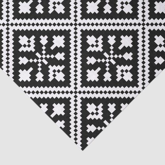 Schwarz-Weiß-Schneeflocken-Muster Seidenpapier (Ausschnitt)